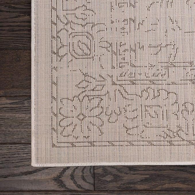 Unique Loom Isabella Collection Area Rug - Adjani (9' x 12' 2" Rectangle, White/ Blue)