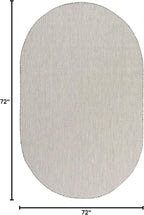 Nourison Home Courtyard Ivory Silver 6' x 9' Oval Area Rug - Easy Clean, Non Shedding, Bed Room, Living Room, Dining Room, Kitchen (6' x 9' Oval)