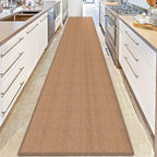 Rubber Runner Rug for Hallways Non Slip, Low Pile Long Laundry Room Mat Hall Jute Rug Runner Carpet Non Skid