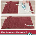 BEQHAUSE Dirt Trapper Door Mat 20" x 32", Non-Slip Washable Doormats Entrance Mat, Dirt Resistant and Absorbent Welcome Mat, Low Profile Floor Mats for Front Back Door and Entryway, Red