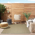Nourison Home Courtyard Green 6' x 9' Area Rug - Easy Clean, Non Shedding, Bed Room, Living Room, Dining Room, Kitchen (6' x 9')