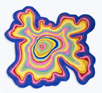 Irregular Shaped Handmade Wool Rug | Modern Colourful Stripe Premium Area Rug Perfect for Home Decor (IR-C, 6x6 ft)