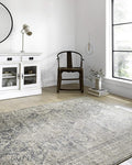 Loloi Teagan Collection TEA-04 Sky/Natural 2'-8" x 7'-6" Runner Rug, Large, Soft Neutral Rug, High-Traffic for Living Room, Bedroom, Home Office, Dining Area