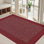 BEQHAUSE Indoor Door Mat 32" x 48", Dirt Trapper Door Mats Non-Slip Entryway Rugs Washable, Resist Dirt Absorbent Welcome Mat, Low Profile Floor Mats for Front Back Door and Entryway, Red