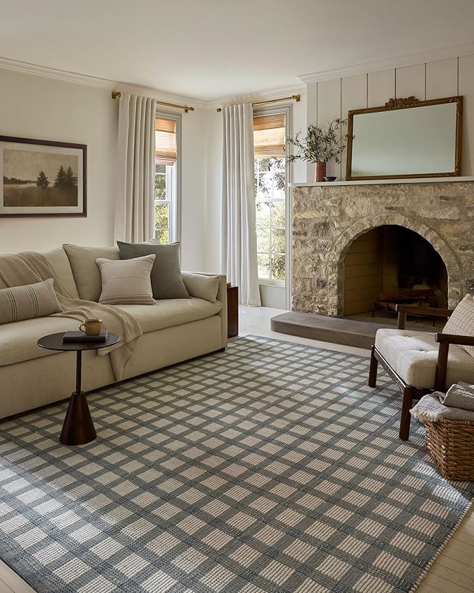 Loloi Magnolia Home by Joanna Gaines Ryder Collection RYD-02 Blue/Ivory 2'-6" x 7'-6" Runner Rug