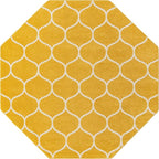 Rugs.com Lattice Frieze Collection Rug – 7' 10 Octagon Yellow Medium Rug Perfect for Living Rooms, Kitchens, Entryways