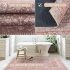 Fame Living Washable Area Rug. Modern Farmhouse. Vintage. Turkish. Bohemian. Distressed. Oriental. Traditional. Rugs for Living Room. Dining. Bedroom. Office. Entryway. Foyer. (860TT, 2' x 3')