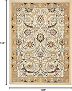 Unique Loom Espahan Collection Area Rug - Cape Cod (9'x 12' Rectangle, Ivory/ Beige)