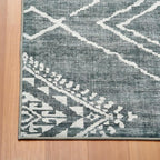 ReaLife Rugs Machine Washable Area Rug - Living Room Bedroom Bathroom Kitchen Entryway Office - Padded Low Pile Stain Resistant Premium - Moroccan Diamond Tribal - Jax - Gray 7'6" x 9'6"