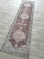 Fame Living Faded Oushak Rug, Turkish Vintage Floral Pastel Large Oversized Area Rugs for Living Room Dining Bedroom Kitchen Bathroom Nursery (848CrNv, 2' x 3')
