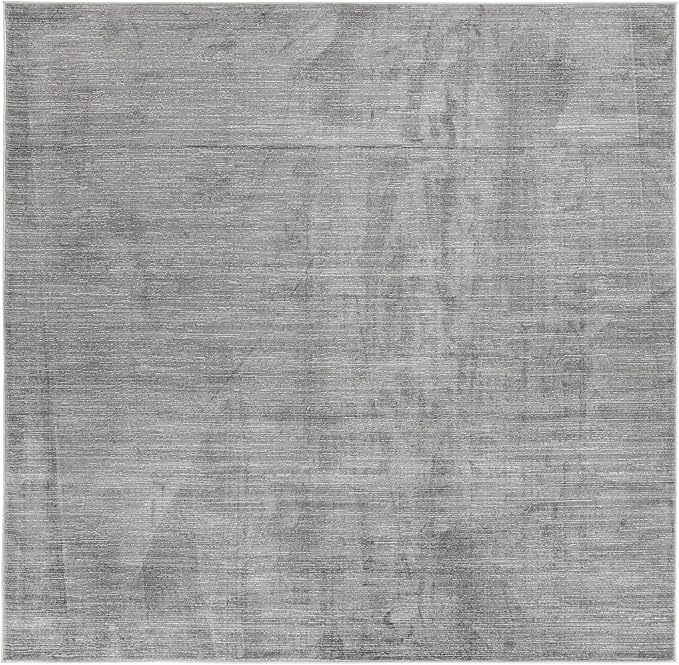 Unique Loom Finsbury Collection Area Rug - Kate (7' 10" Square, Gray/ Ivory)