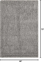 Unique Loom Solid Shag Collection Area Rug (4' 1" x 6' 1" Rectangle, Cloud Gray)