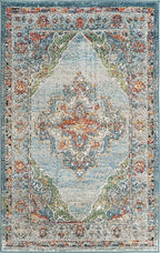 Unique Loom Isabella Collection Area Rug - Rossellini (3' 3" x 5' 3" Rectangle, Blue/ Beige)