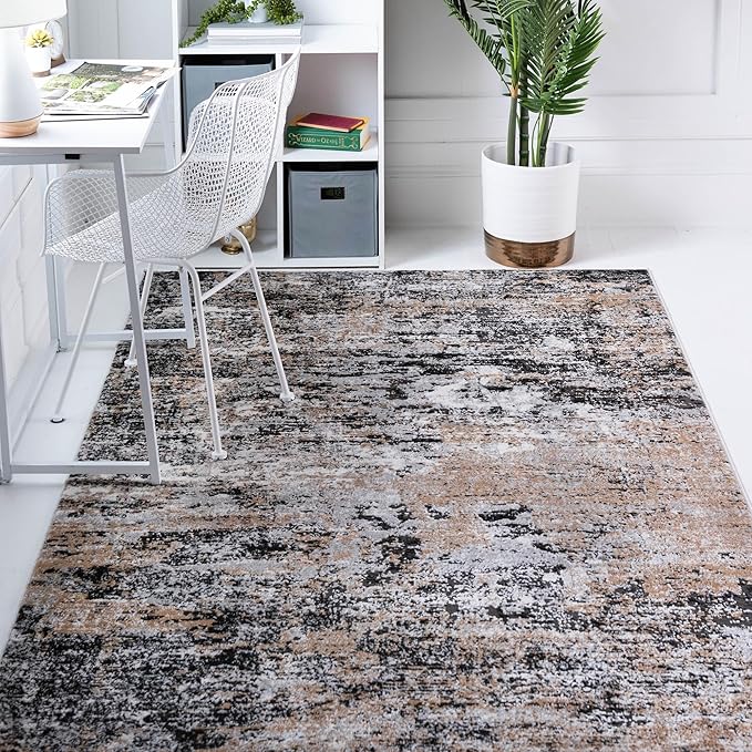 Rugs.com Leipzig Collection Rug – 3x5 Beige Low-Pile Rug Perfect for Entryways, Kitchens, Breakfast Nooks, Accent Pieces