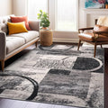 Rugshop Contemporary Circle Design Area Rug, Non-Shedding Carpet for Living Room, Dining Room, or Large Bedroom, Cream, 8'8" x 12'
