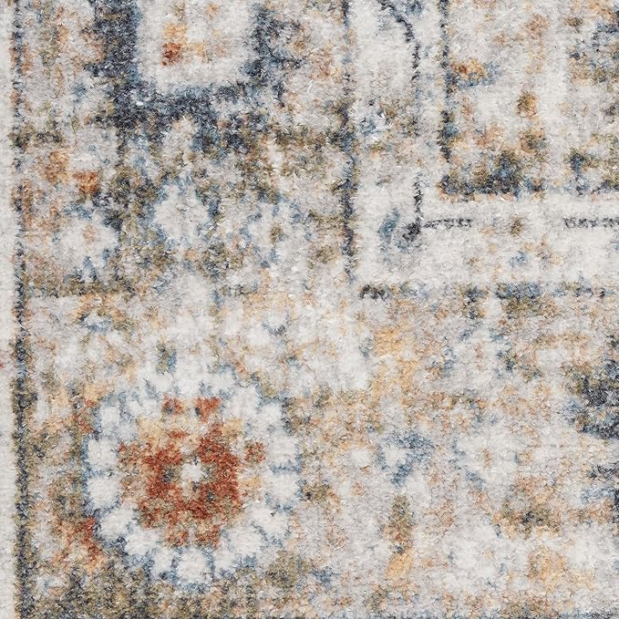 Nourison Home Astra Machine Washable Gold Grey 2'2" x 8' Area Rug - Easy Clean, Non Shedding, Bed Room, Living Room, Dining Room, Kitchen (8' Runner)