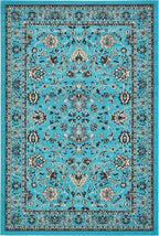 Unique Loom Sialk Hill Collection Area Rug - Washington (6' 1" x 9' Rectangle Turquoise/Black)