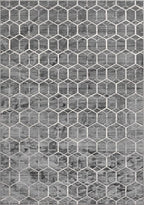 Rugs.com Lattice Trellis Collection Rug – 10' x 14' Gray Low-Pile Rug Perfect for Living Rooms, Large Dining Rooms, Open Floorplans