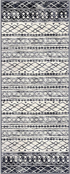 KUTA Moroccan Washable Runner Rugs 2x5, Non-Slip Vintage Black Navy Blue Boho Hallway Kitchen Rugs Ultra Soft Geometric Floor Carpet Runners for Bedroom Laundry Living Room