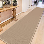 Rubber Runner Rug for Hallways Non Slip, Low Pile Long Laundry Room Mat Hall Jute Rug Runner Carpet Non Skid