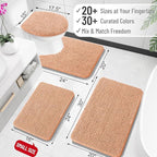 OLANLY Bathroom Rugs 30x20, Extra Soft Absorbent Chenille Bath Rugs, Rubber Backing Quick Dry, Machine Washable Bath Mats for Bathroom Floor, Tub and Shower, Home Decor Accessories, Peach