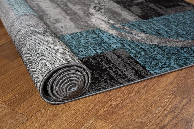 Rugshop Contemporary Abstract Circle Design Soft Round Rug 6' 6" (6' 6" Diameter) Gray