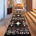 YHSF South West Native American Area Rug C318 - Easy Clean, Thick, Soft, Durable Native Tribal American Indian Inspired Rug for Bedroom/Living Room and More - Chocolate Brown, 2 Feet x 7 Feet
