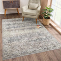 Bloom Rugs Washable Non-Slip 10x14 Rug - Beige Brown/Teal Traditional Oriental Area Rug for Living Room, Bedroom, Dining Room, and Kitchen - Exact Size: 10' x 14'