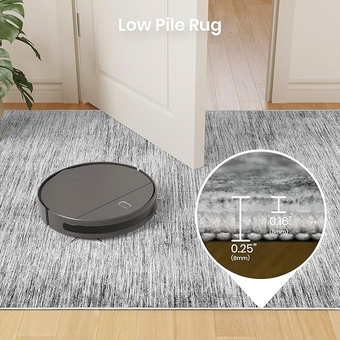 Valenrug Washable Rugs 8x10 - Non Slip 8x10 Area Rugs for Living Room, Stain Resistant Area Rugs for Bedroom, Foldable Machine Washable Area Rug(8'x10', Black)