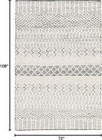 Mark&Day Area Rugs, 6x9 Greensburg Global Cream Area Rug, Cream Grey Carpet for Living Room, Bedroom or Kitchen (6' x 9')