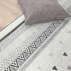 Alfa Rich 5x8 Gray Off White Washable Area Rugs for Living Room Bedroom Kitchen Dining Cotton Rug