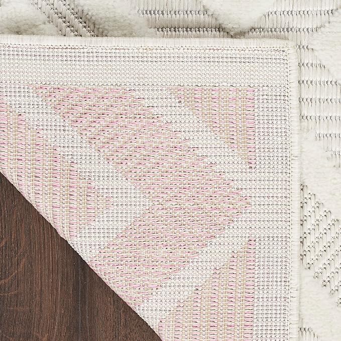 Nourison Home Versatile Ivory White 5' x Square Area Rug - Easy Clean, Non Shedding, Bed Room, Living Room, Dining Room, Kitchen (5' x Square)