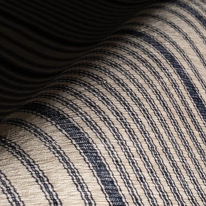 Dash & Albert Axiom Navy Machine Washable Rug, 3 X 5 Feet, Blue/Ivory Stripe Pattern