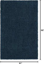 Unique Loom Solid Shag Collection Area Rug (5' 1" x 8' Rectangle, Sapphire Blue/ Navy Blue)