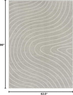 LUXE WEAVERS Modern Geometric Wave Gray 5x7 Area Rug