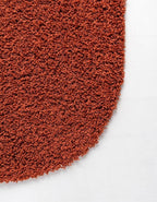 Unique Loom Solid Shag Collection Area Rug (5' 1" x 8' Oval, Terracotta)