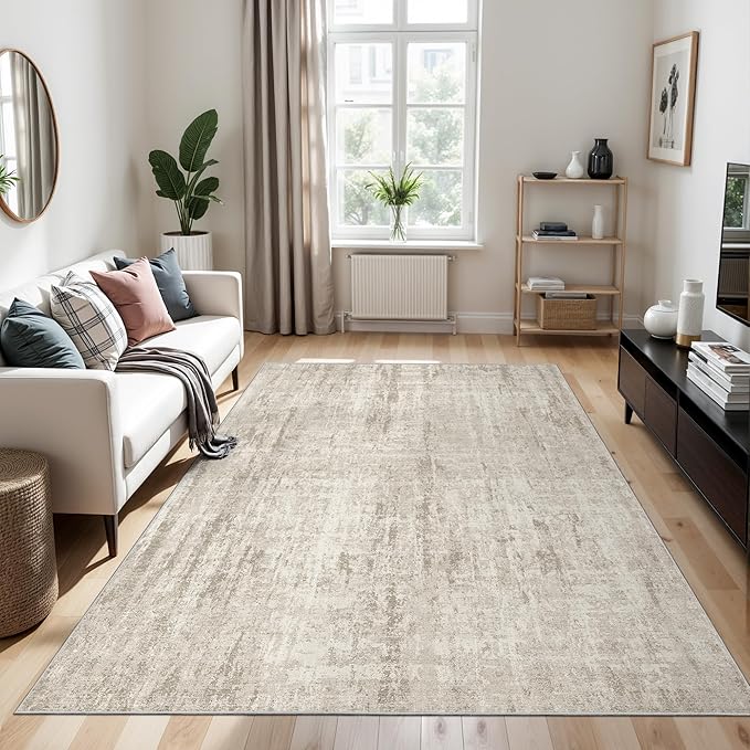 Valenrug Washable Rug 3x5 - Stain Resistant 3x5 Area Rugs for Living Room, Non Slip Backing Printed Rugs for Bedroom, Folable Area Rug(Beige,3'x5')