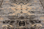 Unique Loom Taftan Collection Border Geometric Tribal Inspired Design Area Rug (6' 0 x 9' 0 Rectangular, Gray/ Black)