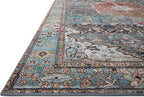 Loloi Margot Collection MAT-05 Ocean/Brick 3'-6" x 5'-6" Accent Rug feat. CloudPile, No-Shed Easy Clean Large Patterned Area Rug for Living Room, Bedroom, Dining Area