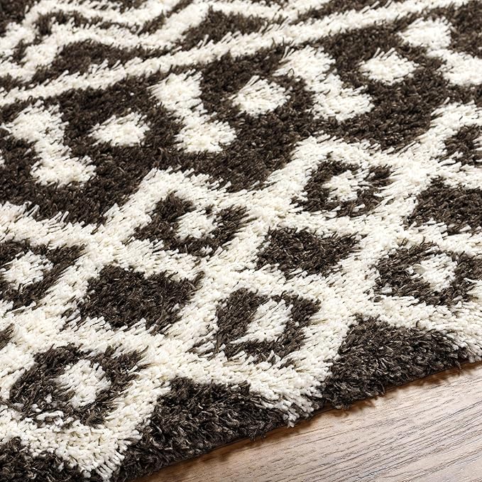 Livabliss Hapsburg Moroccan Shag Area Rug,7'10" x 10'3",Dark Brown