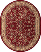 Unique Loom Sialk Hill Collection Area Rug - Washington (7' 11" x 10' Oval Burgundy/Cream)