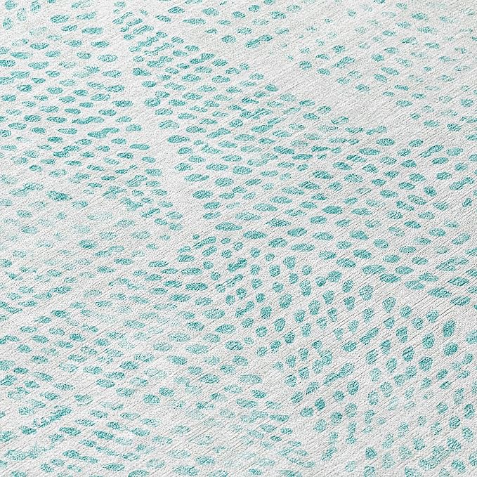 Addison Rugs Chantille ACN591 Aqua 1'8" x 2'6" Indoor Outdoor Area Rug, Easy Clean, Machine Washable, Non Shedding, Bedroom, Living Room, Dining Room, Kitchen, Patio Rug