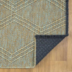 LUXE WEAVERS Modern Farmhouse Green 5x7 Washable Area Rug, Anti-Slip Diamond Pattern Carpet