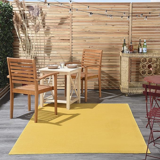 Nourison Home Nourison Essentials Yellow 5' x 7' Area Rug - Easy Clean, Non Shedding, Bed Room, Living Room, Dining Room, Kitchen (5' x 7')