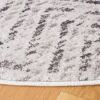 SAFAVIEH Adirondack Collection Area Rug - 6' Round, Ivory & Charcoal, Chevron Design, Non-Shedding & Easy Care, Ideal for High Traffic Areas in Living Room, Bedroom (ADR104N)