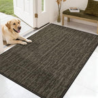 COSY HOMEER-Dirt-Trapper-Door-Mat 32"x48" Non-Slip Entryway Rugs,Washable Welcome Mat,Absorbent Entrance Mats,Low Pile Dog Door Mats for Front Back Doomats and Wet Shoes,Brown