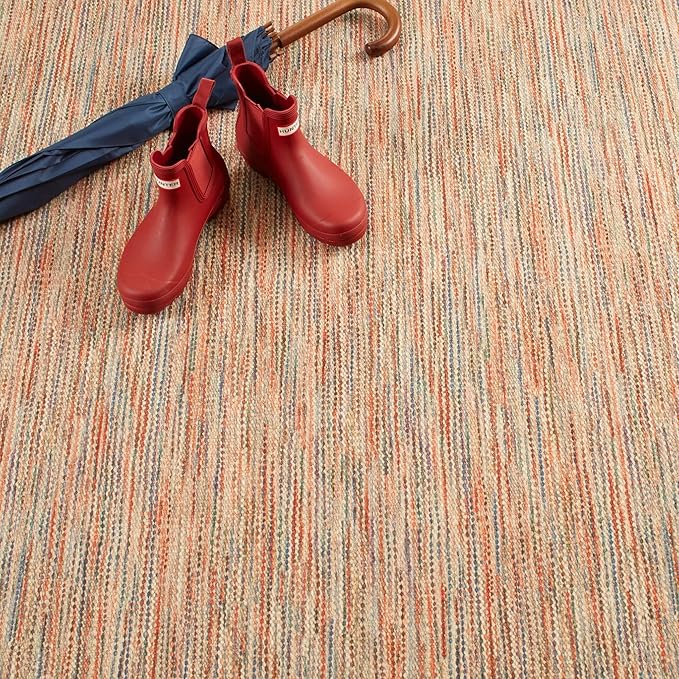 Dash & Albert Clay Multi Machine Washable Rug, 4 X 6 Feet, Multi Stripe Pattern