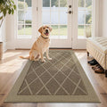 COSY HOMEER Non-Slip Door Mat 36"x60", Entryway Rugs Low Profile Absorbent Dirt Trapper Doormat for Front Entrance, Washable Polypropylene Entry Mat (Beige)
