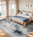Area Rugs 9x12 Living Room - Modern Abstract Large Rugs for Living Room Non-Slip Low Pile Soft Machine Washable Carpet for Bedroom, Under Dining Table, Nursery, Farmhouse (9'x12' Dark Grey)