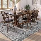 8x10 Area Rug Living Room Rugs - Washable Neutral Modern Abstract Soft Thin Rug Indoor Floor No Slip Rug Carpet for Bedroom Under Dining Table Home Office Decor - Dark Gray